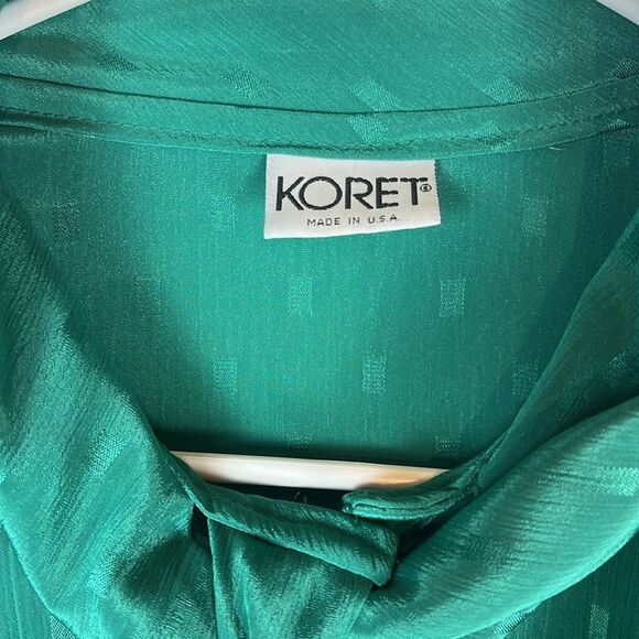 Vintage Green Lightweight Long Sleeve Button Up Koret Blouse - Picture 4 of 6